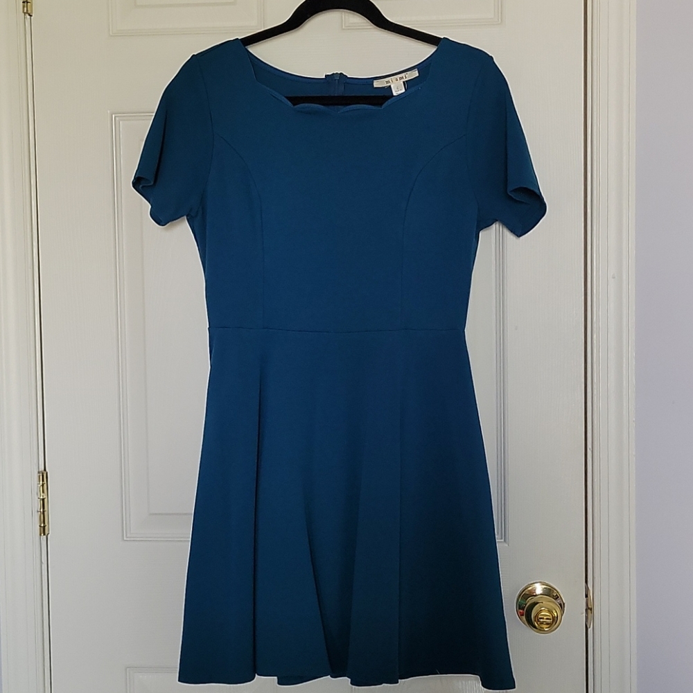 Teal a-line dress